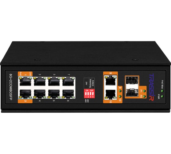 Изображение товара РоЕ-коммутатор TRASSIR Ethernet, PoE TR-NS15122S-300-8POE УТ-00060795