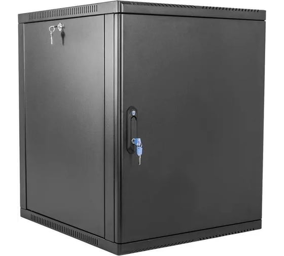 Изображение товара Шкаф телекоммуникационный настенный сварной ЦМО 9U, 600х500, съемные стенки, дверь металл, черный ШРН-9.500.1-9005