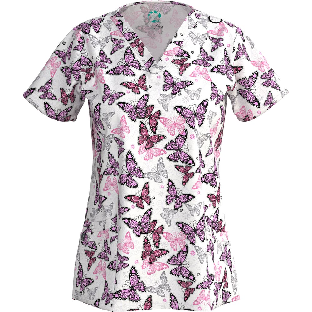 Изображение товара Женская блуза СОЮЗСПЕЦОДЕЖДА Эргофайв Актив с принтом бабочки, 46 (S)