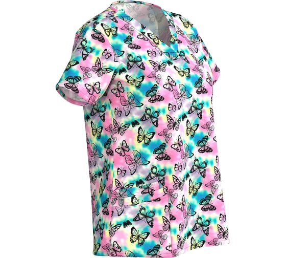 Изображение товара Блуза СОЮЗСПЕЦОДЕЖДА Эргофайв Актив (ERGOFIVE Active) EAJW02 женская принт яркие бабочки, 58 (2XL) 2000000275475