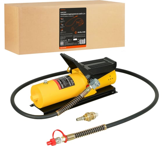 Изображение товара Насос пневмогидравлический Airline 0.7л, ножной привод, шланг APMPD01