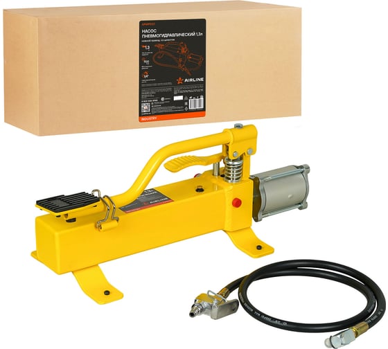 Изображение товара Насос пневмогидравлический Airline 1.3л, ножной привод, шланг APMPD02