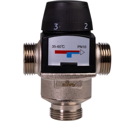 Изображение товара Термостатический смесительный клапан SUNFLY 1 НР, 35-60С, Kv 2,5 (10785-1) SF0343174
