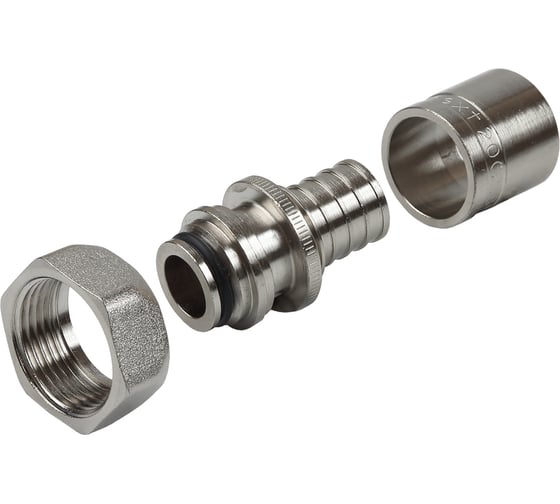 Изображение товара Переходник аксиальный SANEXT с накидной гайкой Ду16мм x2.2 - 3/4" Евроконус, c гильзой в комплекте 2шт 4935_2