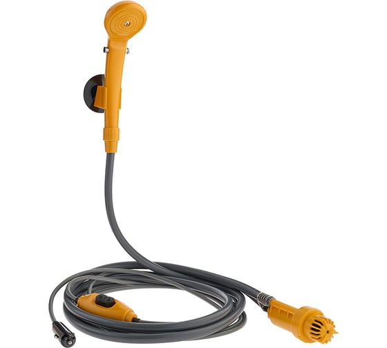 Изображение товара Душевой набор автомобильный походный СоюзКран лейка, шланг, шнур прикуривателя 12В, помпа, крючок, держатель 545-110