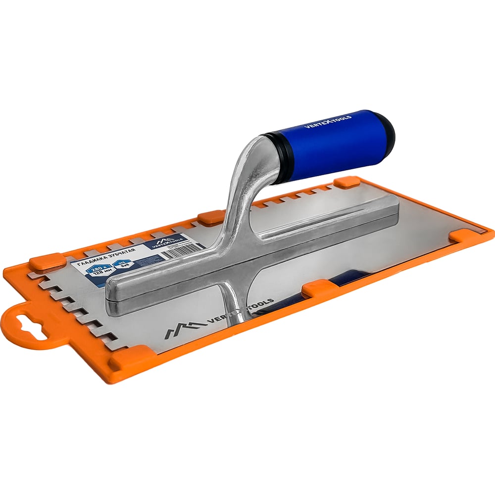 Изображение товара Гладилка зубчатая vertextools 280x128мм с зубцами 8x8