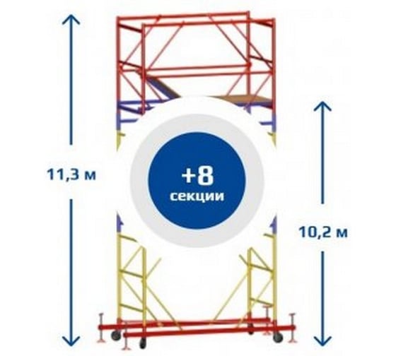 Изображение товара Вышка тура SEBMET ВСР-6, 1.6x2.0, Нобщ.=11,3м TD01161620113