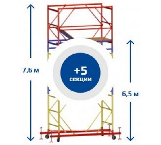 Изображение товара Вышка-тура Sebmet ВСР-5 (1,6x1,6) Нобщ.= 7,6м TD01151616760