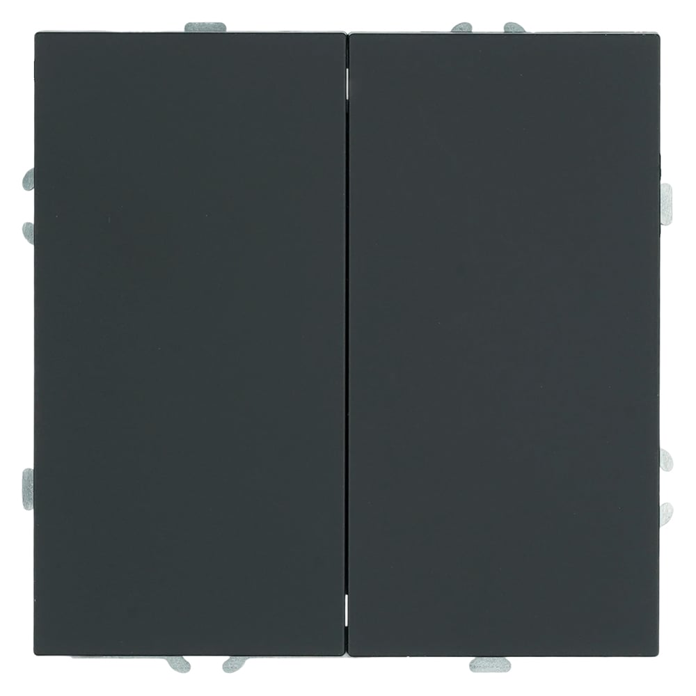 Изображение товара Переключатель STEKKER Эмили 2-клавишный (механизм), СЗК, 250В, 10А, RSW10-5107-05ZK, черный уголь, soft touch 50249