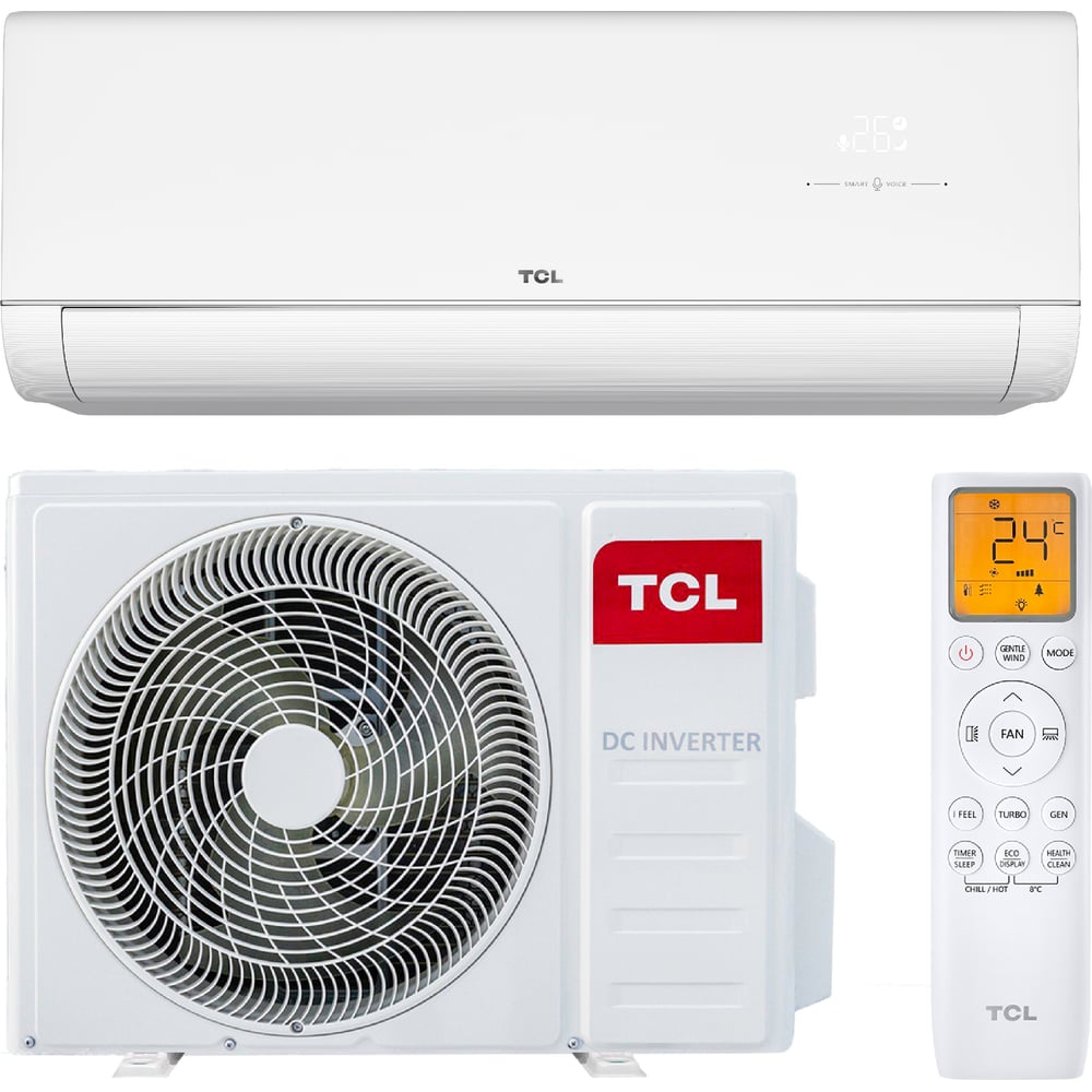 Изображение товара Сплит-система TCL TACI-TPL18INV/R + TACO-TPL18INV/R Wi-Fi инвертор 54 м² белая