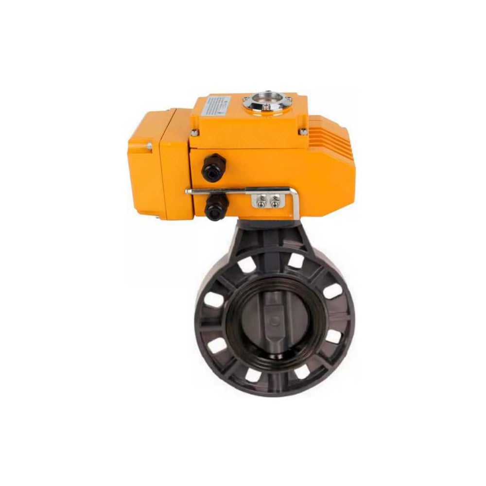 Изображение товара Затвор DN.ru НПВХ-НПВХ-E-2W-Fb-ISO Дн150 Ру10 с электроприводом 220В