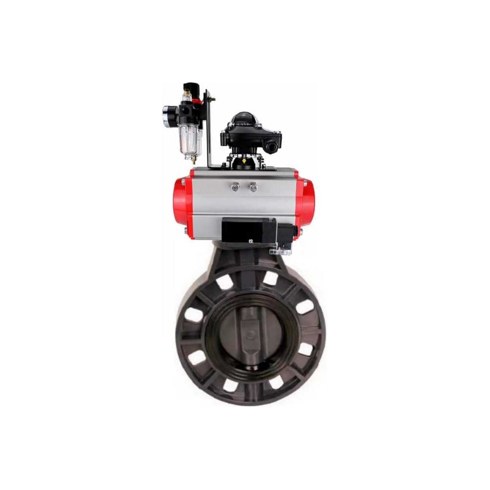 Изображение товара Затвор DN.ru НПВХ дисковый с пневмоприводом Дн50 Ру10