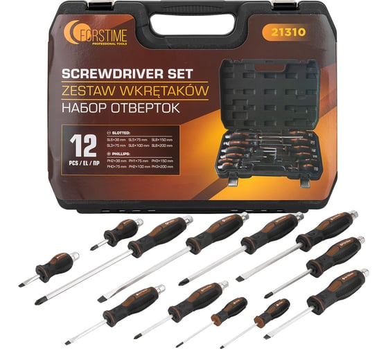 Изображение товара Набор отверток FORSTIME 12 предметов FT-21310(65811)