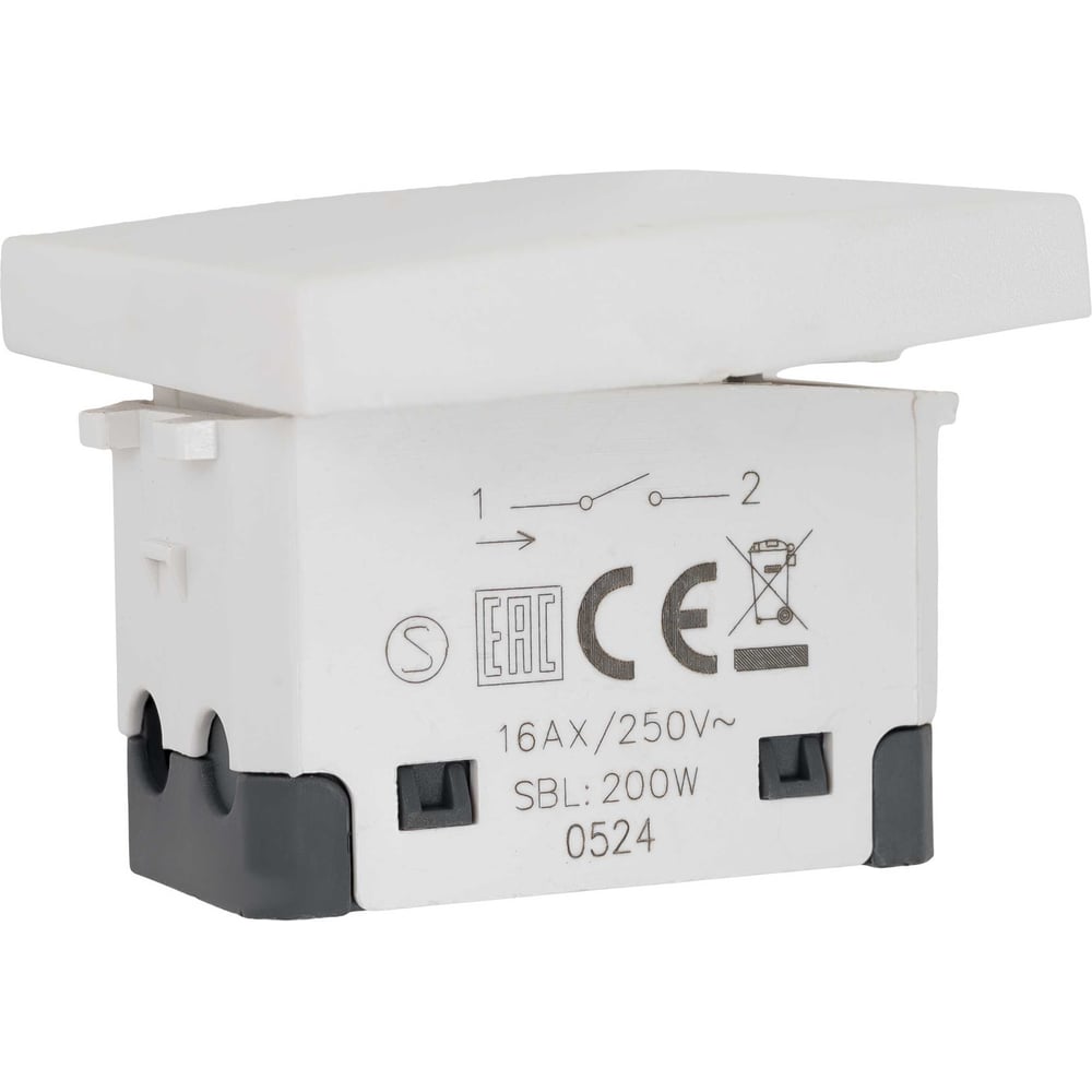 Изображение товара Выключатель 1-кл 45х45 16А 250V белый Gigant 850704-1GI