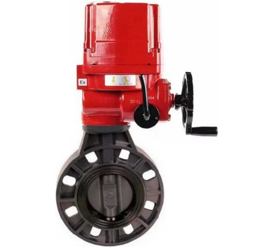 Изображение товара Затвор DN.ru НПВХ-НПВХ-E-2W-Fb-ISO Дн50 Ру10, электропривод взрывозащищенный EX-010 380В D050-83991