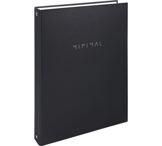 Изображение товара Тетрадь на кольцах BRAUBERG БОЛЬШАЯ, А4, 215x305мм, 100л, твердый картон, клетка, Minimal black, 405408