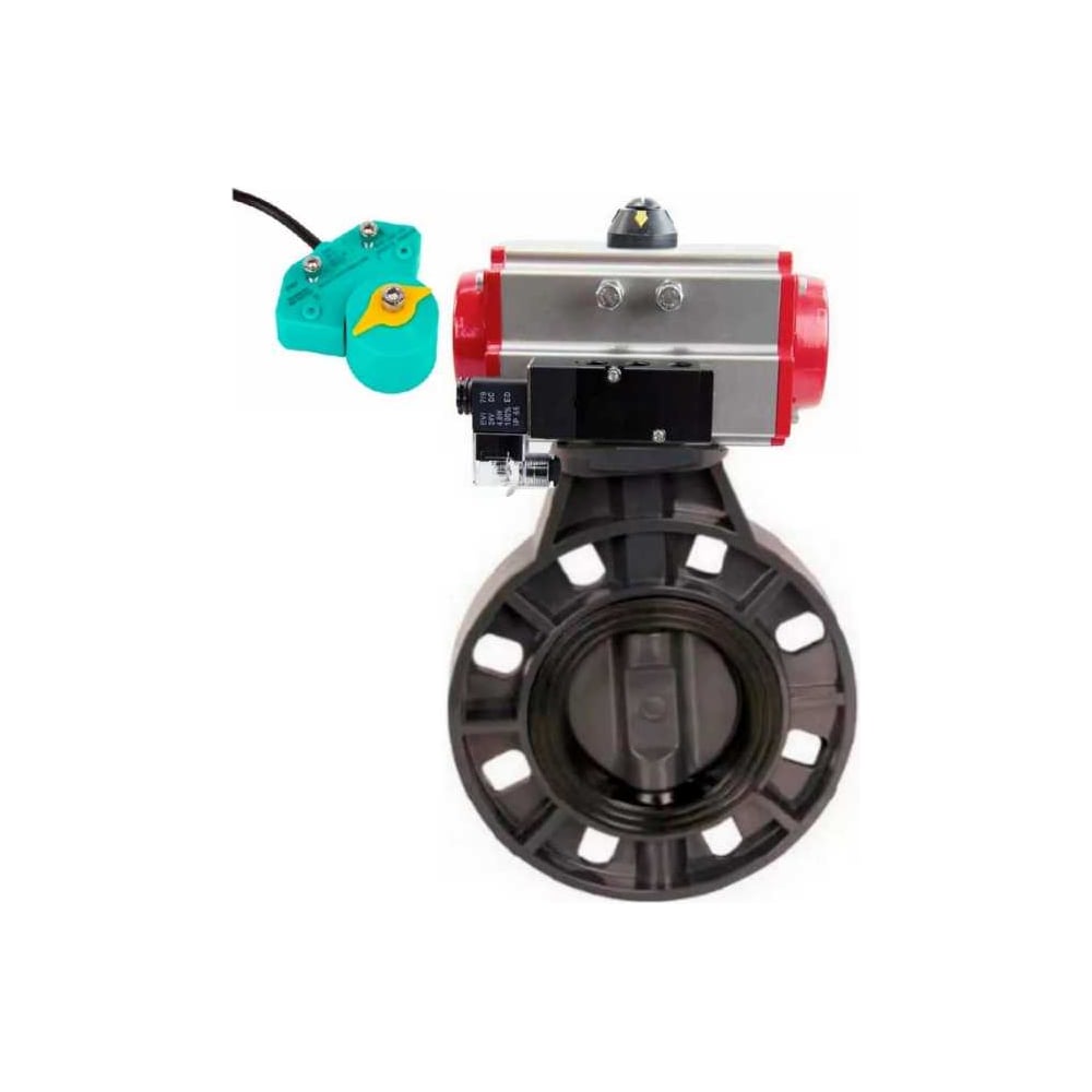 Изображение товара Затвор DN.ru НПВХ-НПВХ-E-2W-Fb-ISO Дн65 Ру10 пневмопривод дисковый