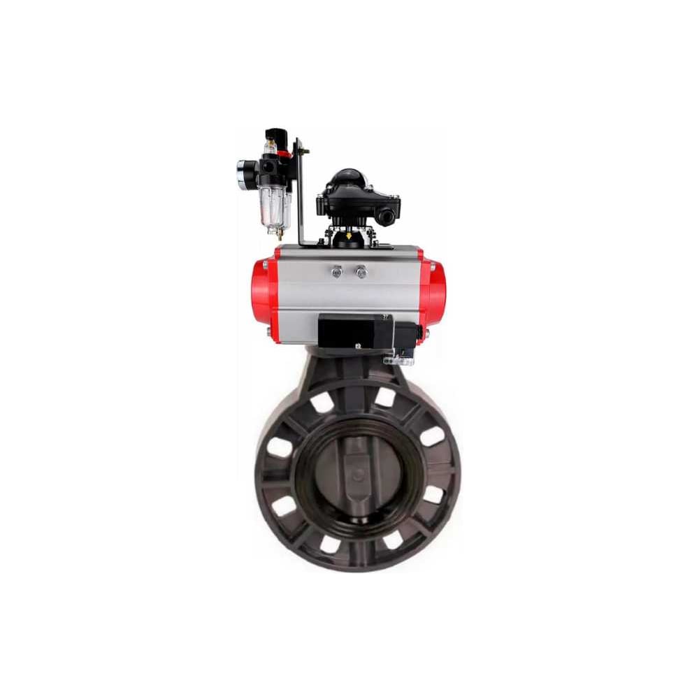 Изображение товара Затвор DN.ru НПВХ-НПВХ-E-2W-Fb-ISO Дн65 Ру10 пневмопривод