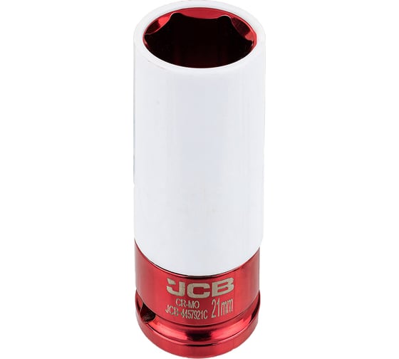 Изображение товара Головка ударная глубокая для литых дисков JCB с защитным кожухом, 21мм, 1/2" JCB-4457921C(64923)