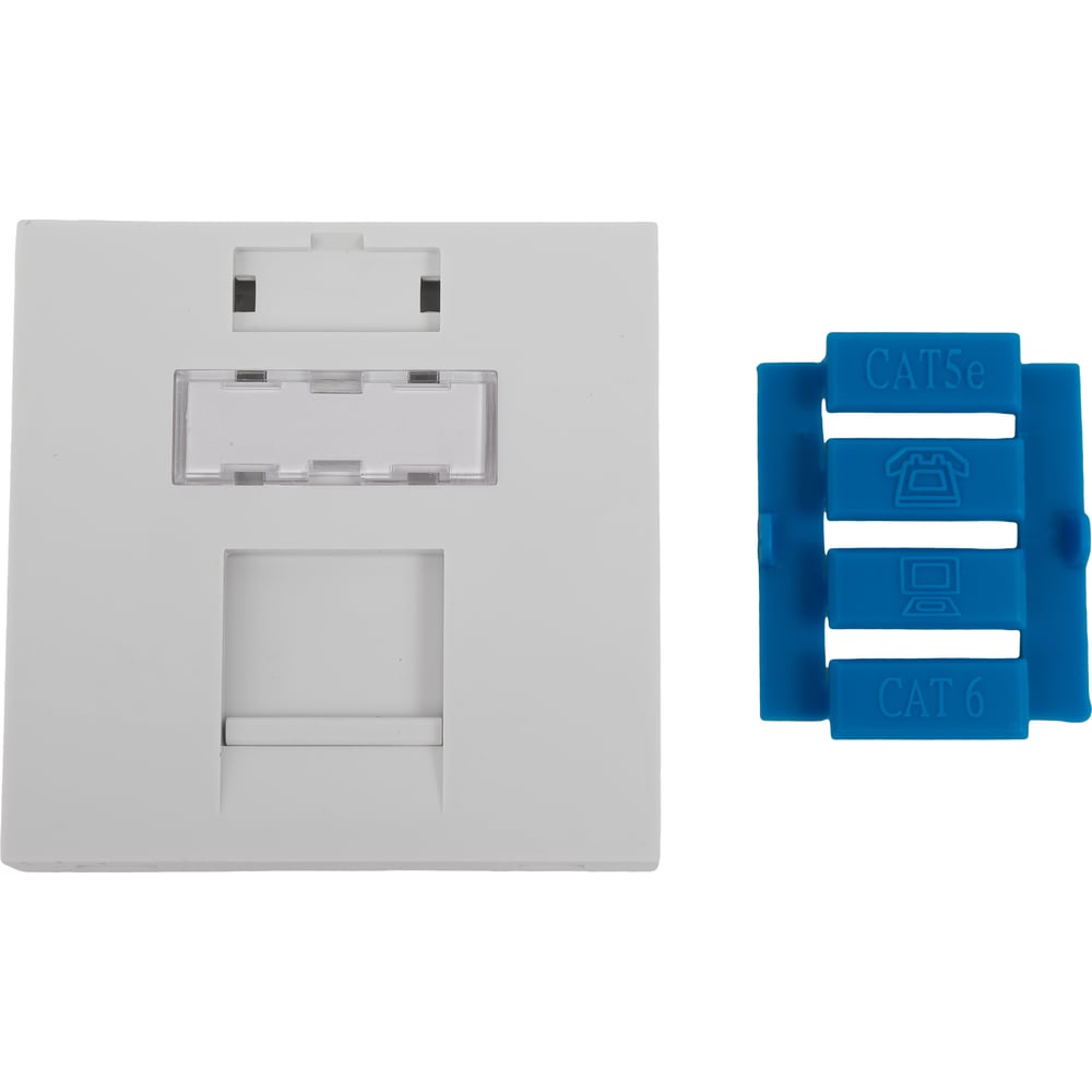 Изображение товара Модуль адаптер лицевая панель роз информ 45x45 RJ-45 2 гнезда белый Gigant 87013-1GI