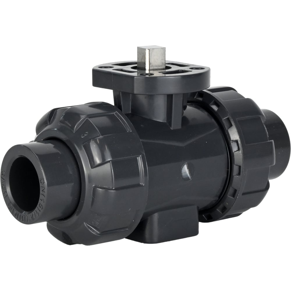 Изображение товара Кран шаровой НПВХ Ду80 Ру10 с ISO-фланцем и голым штоком D160-65138