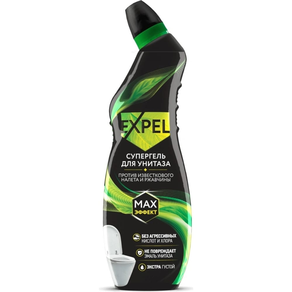 Средство для чистки унитаза Expel гель для устранения засоров от волос expel