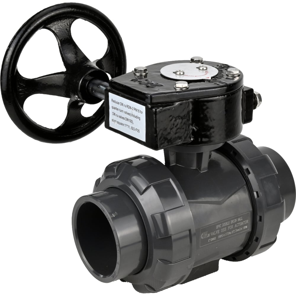 Изображение товара Кран шаровой НПВХ-НПВХ-E-FP-GRM-ISO Ду80 Ру10 с клеевым соединением