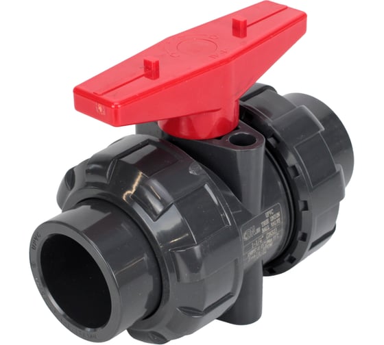 Изображение товара Кран шаровой НПВХ-НПВХ-E-FP-GRM-H Ду32 Ру10 DN.ru с рукояткой D160-65125