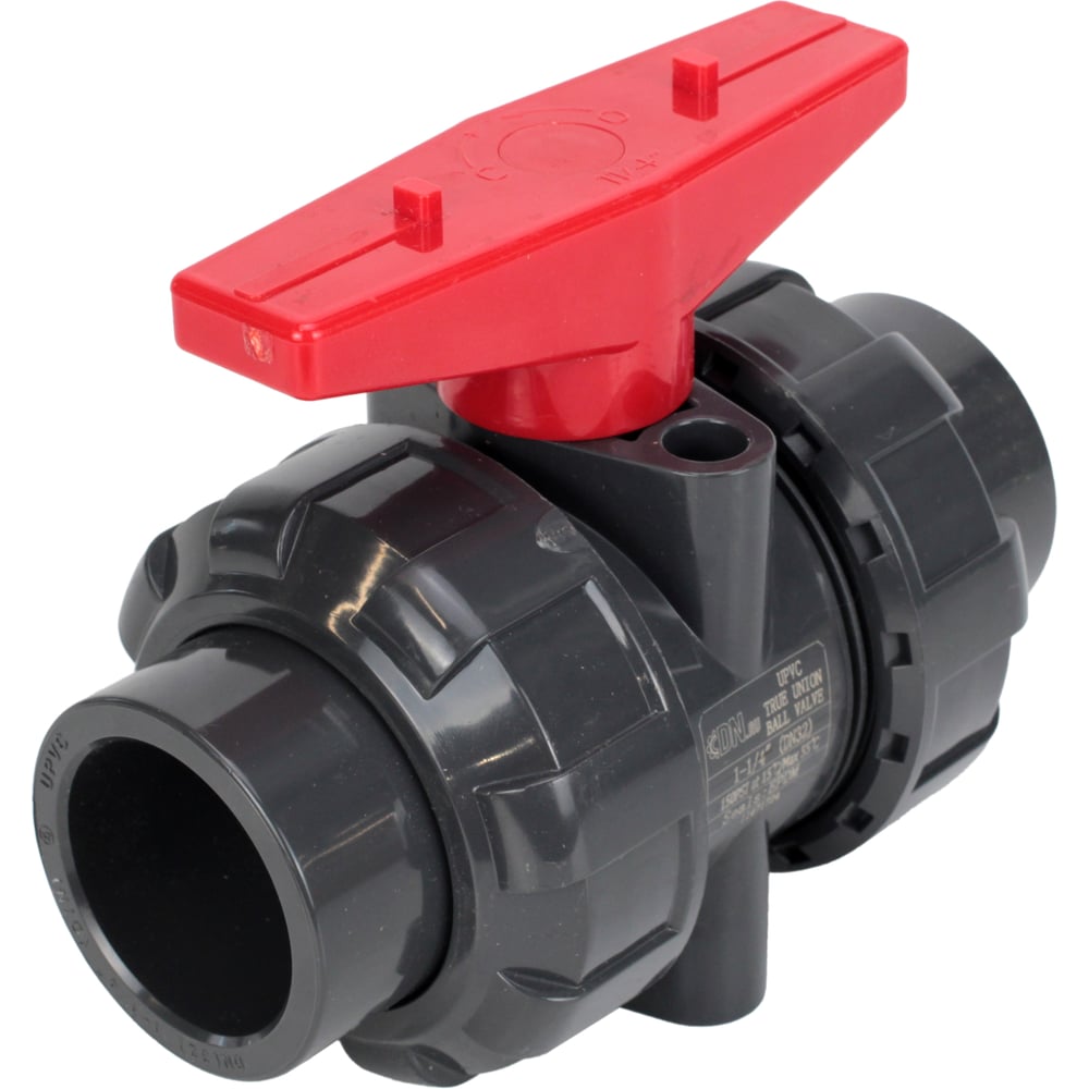 Изображение товара Кран шаровой НПВХ-НПВХ-Du100 Ру10 с рукояткой бабочка для воды и воздуха