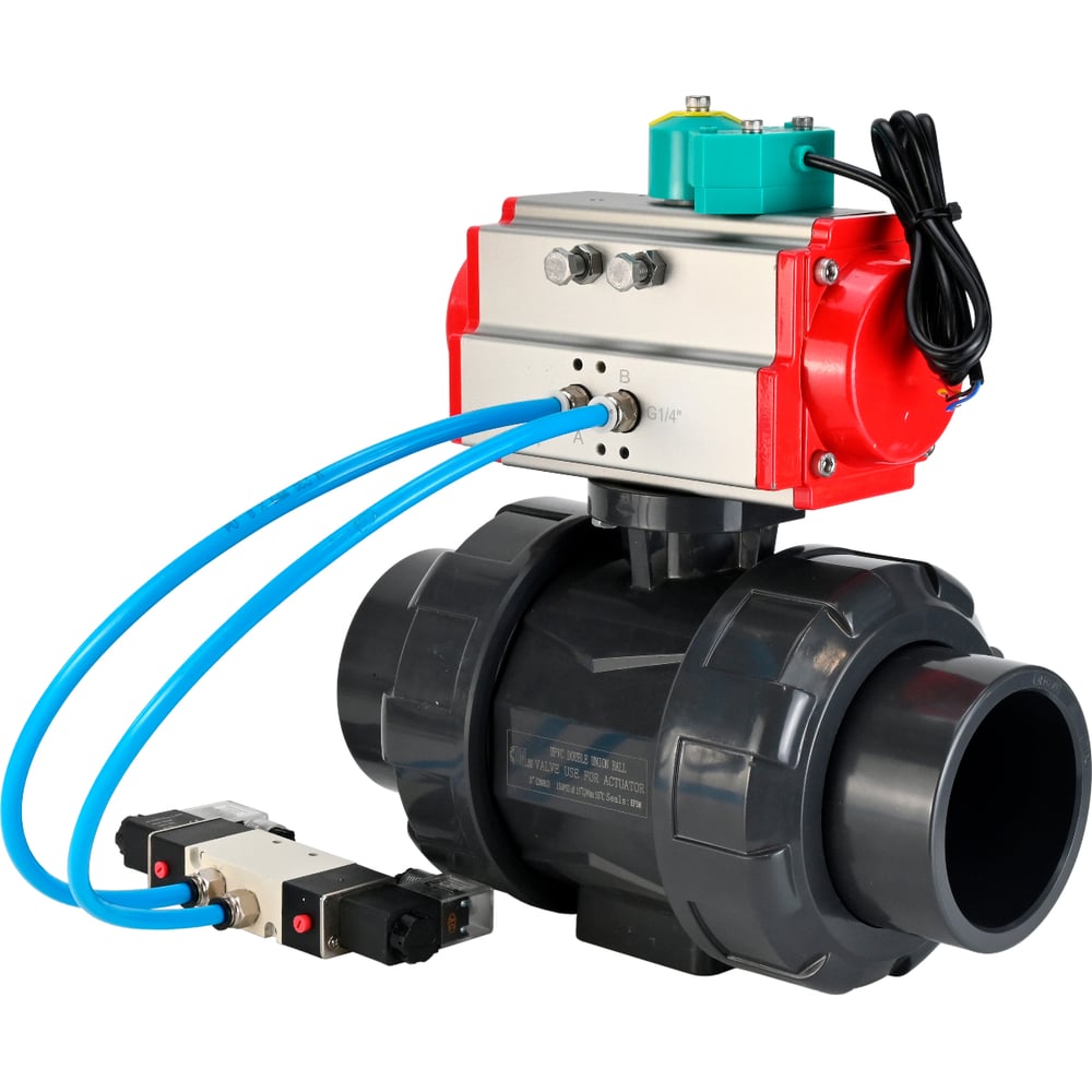 Изображение товара Кран шаровой НПВХ-НПВХ-E-FP-GRM-ISO ДУ25 Ру10