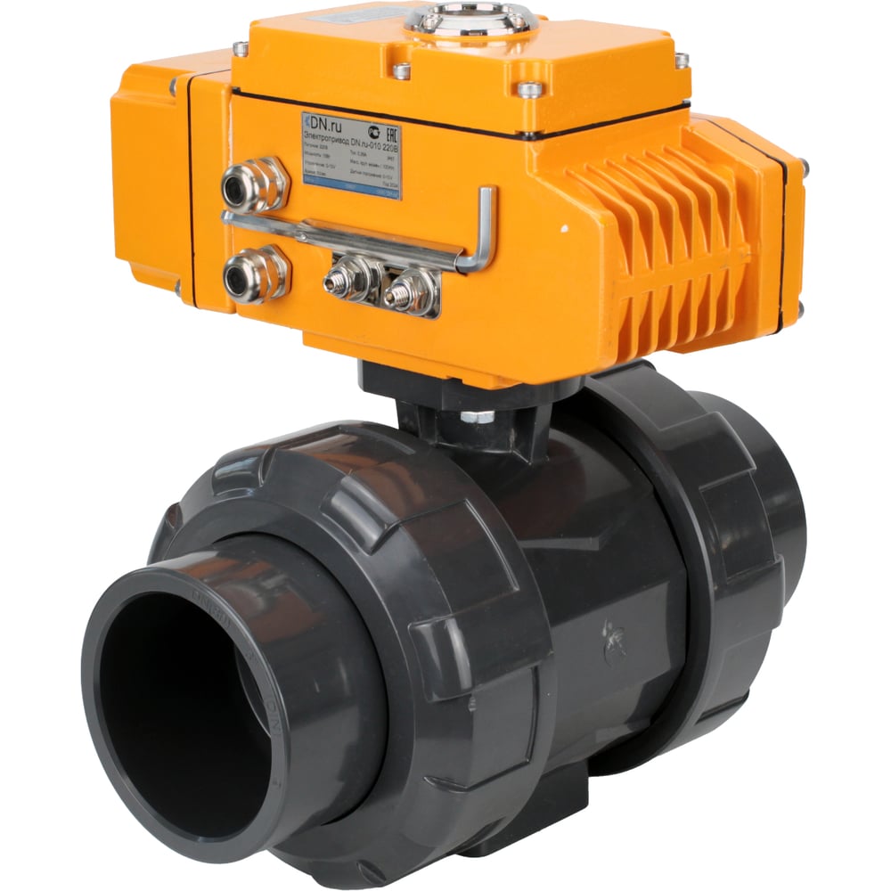 Изображение товара Кран шаровой электроприводом НПВХ Ду20 Ру10 DN.ru Hark QT-005