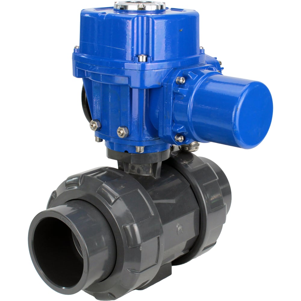 Кран шаровой НПВХ-НПВХ-E-FP-GRM-ISO Ду15 Ру10 DN.ru с электроприводом QT-W (M)-005 380В D160-66425