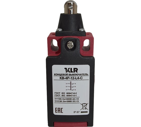 Изображение товара Концевой/путевой выключатель KLR KB-4P-12-L4-C 3NC Slow Action/10A/600VAC/Ввод М20/8800007