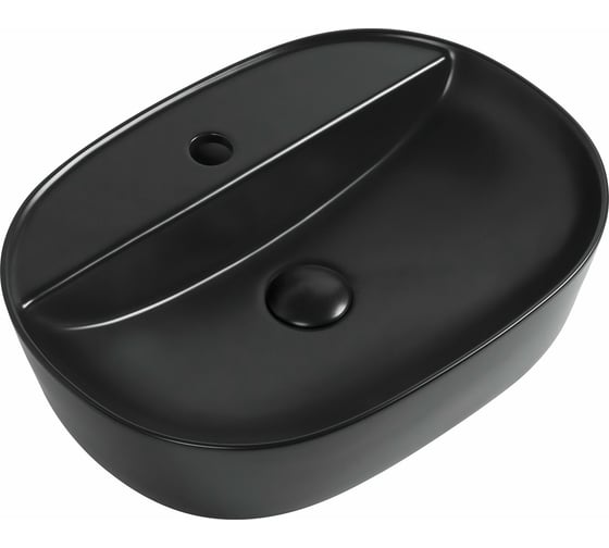 Изображение товара Керамическая накладная раковина Aquanet LAKE-2-MB 500х380х120, черный матовый 00273672