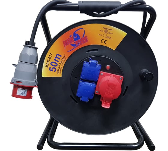 Изображение товара Кабельный удлинитель на катушке MTG ПВХ 2x250V+1x440V MAK-17 32361