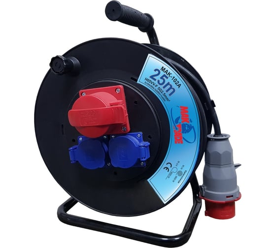 Изображение товара Кабельный удлинитель на катушке MTG ПВХ  2x250V+1x440V MAK-102A 32353