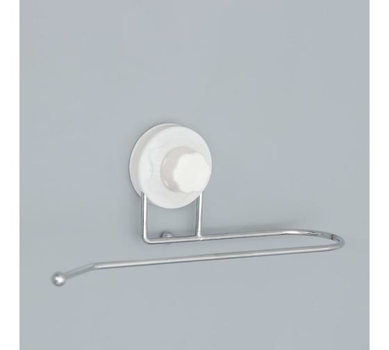 Изображение товара Держатель для полотенец Доляна на вакуумной присоске, 27х6.5х7 см 761613