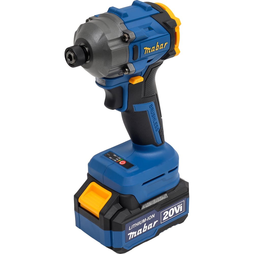 Изображение товара Аккумуляторный винтоверт MABAR 2501-МК-4.0АН, 3 скорости, удар, бесщёточный, Li-Ion