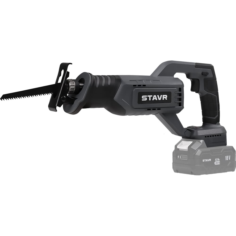 Изображение товара Пила сабельная аккумуляторная Ставр 18В, STAVR SRS 18BL-110V, 9021000096 Изображение товара Пила сабельная аккумуляторная Ставр 18В, STAVR SRS 18BL-110V, 9021000096