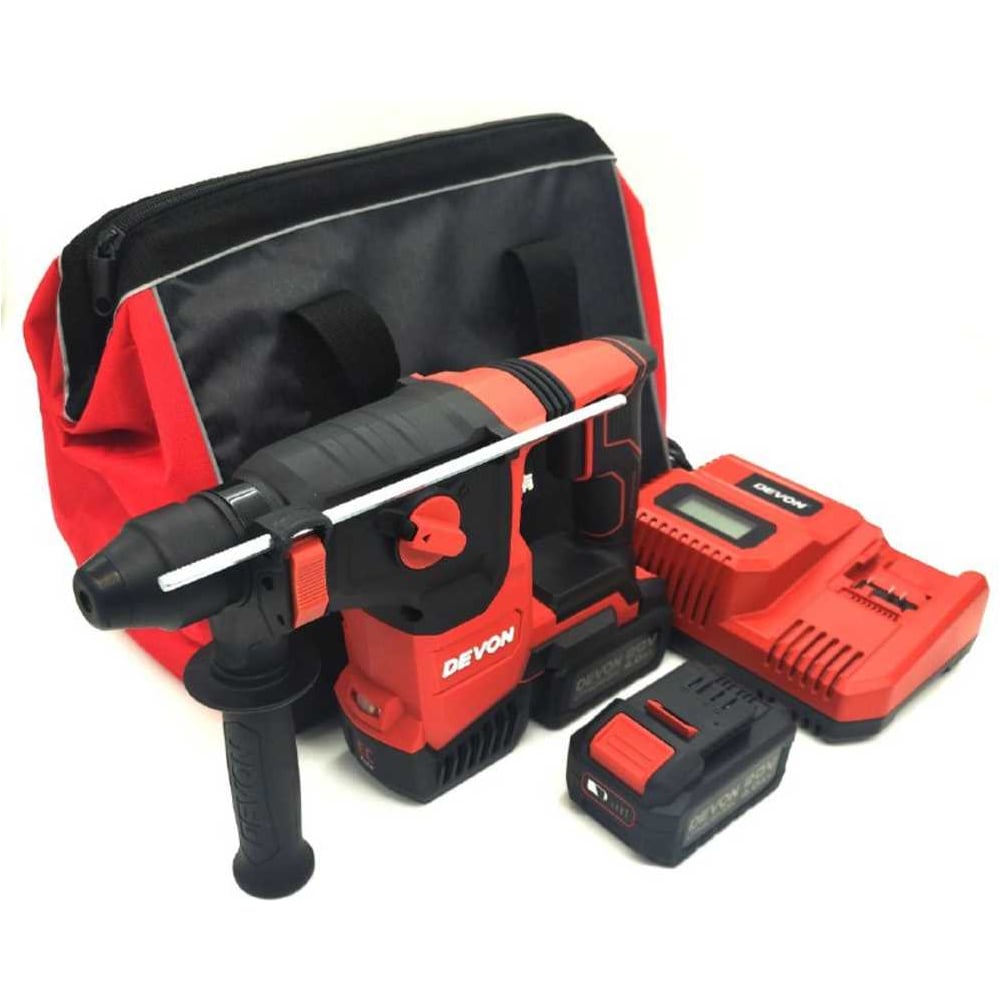 Изображение товара Аккумуляторный перфоратор DEVON 20V 2 АКБ 4 Ач ЗУ сумка профессиональный