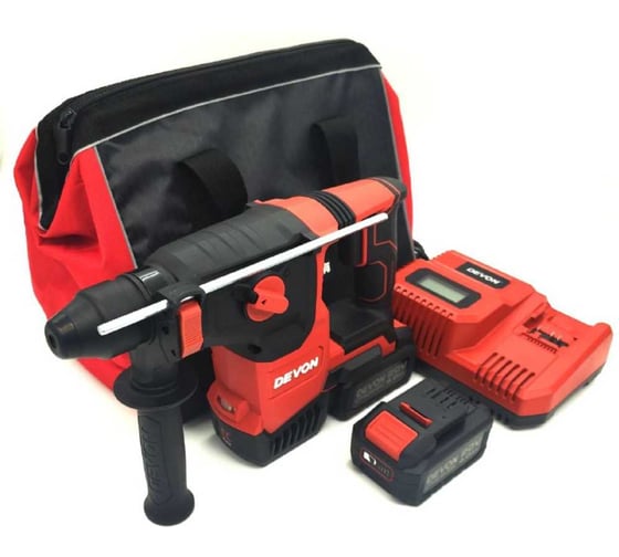 Изображение товара Аккумуляторный перфоратор DEVON 2 АКБ 4 Ач, ЗУ, сумка, 5402-Li-20RH26-SET