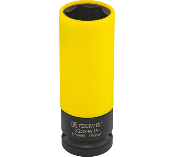 Изображение товара Головка торцевая ударная удлиненная тонкостенная Thorvik S23SW19 для легкосплавных колесных дисков, 19 мм, 1/2DR 054462