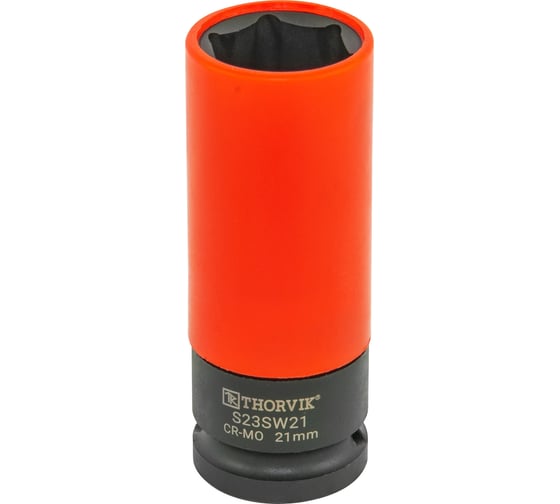 Изображение товара Головка торцевая ударная удлиненная тонкостенная Thorvik S23SW21 для легкосплавных колесных дисков, 21 мм, 1/2DR 054463
