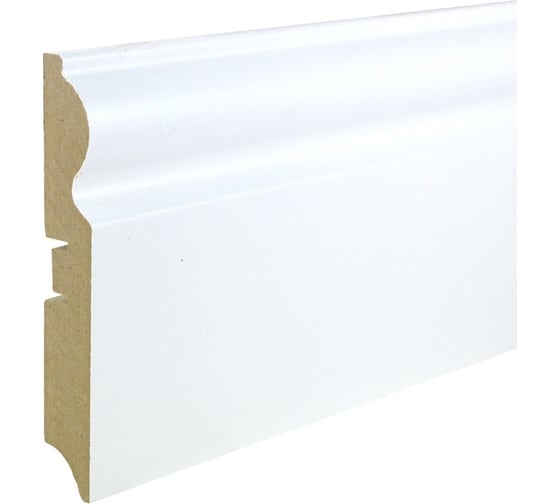 Изображение товара Плинтус МДФ GRACE Смартпрофайл Глосс 110C (110 мм 2,4 м, белый) УТ000058345