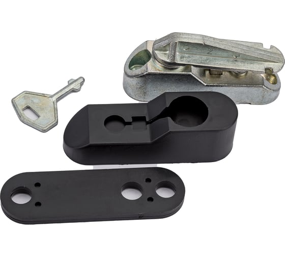 Изображение товара Блокиратор открывания окна INTERNIKA флажковый, с ключом, черный RAL 9005 INT0096.06