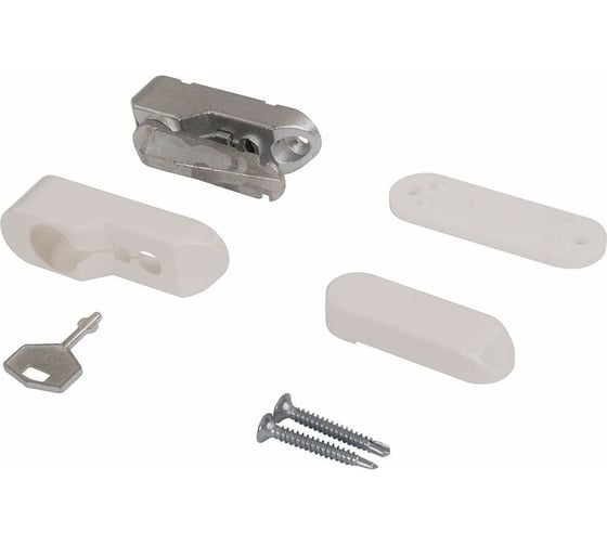 Изображение товара Блокиратор открывания окна INTERNIKA флажковый, с ключом, белый RAL 9016 INT0096.07