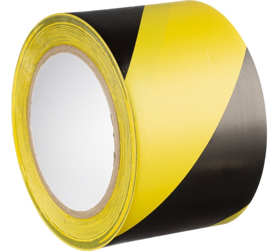 Изображение товара Лента ПВХ для разметки Mehlhose GmbH толщина 150 мкм цвет желто-черный 100 мм х 33 м KMSW10033
