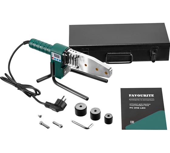 Изображение товара Аппарат для сварки пластиковых труб FAVOURITE 1500 Вт с ЖК-дисплеем, 100-300 С, регулировка температуры 127113115