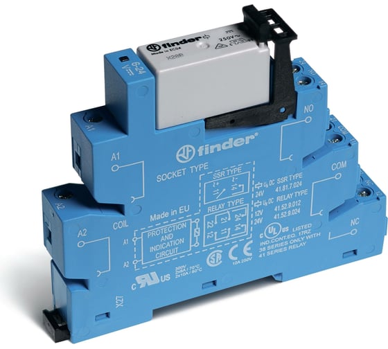 Изображение товара Интерфейсный модуль реле Finder 2 CO конт. 8а, = 24в Ac/Dc, винт. зажимы, 385200240060