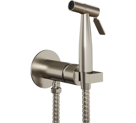 Изображение товара Смеситель с гигиеническим душем Paini круглый Castello Round встраиваемый, метал, брашированный никель CAPW442R PVD 61254